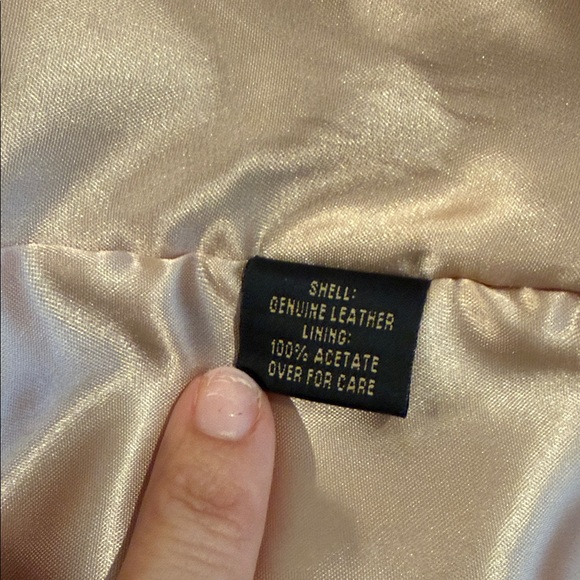 Marvin Richards vintage cream leather jacket white fox fur collar Size Small - Picture 9 of 9